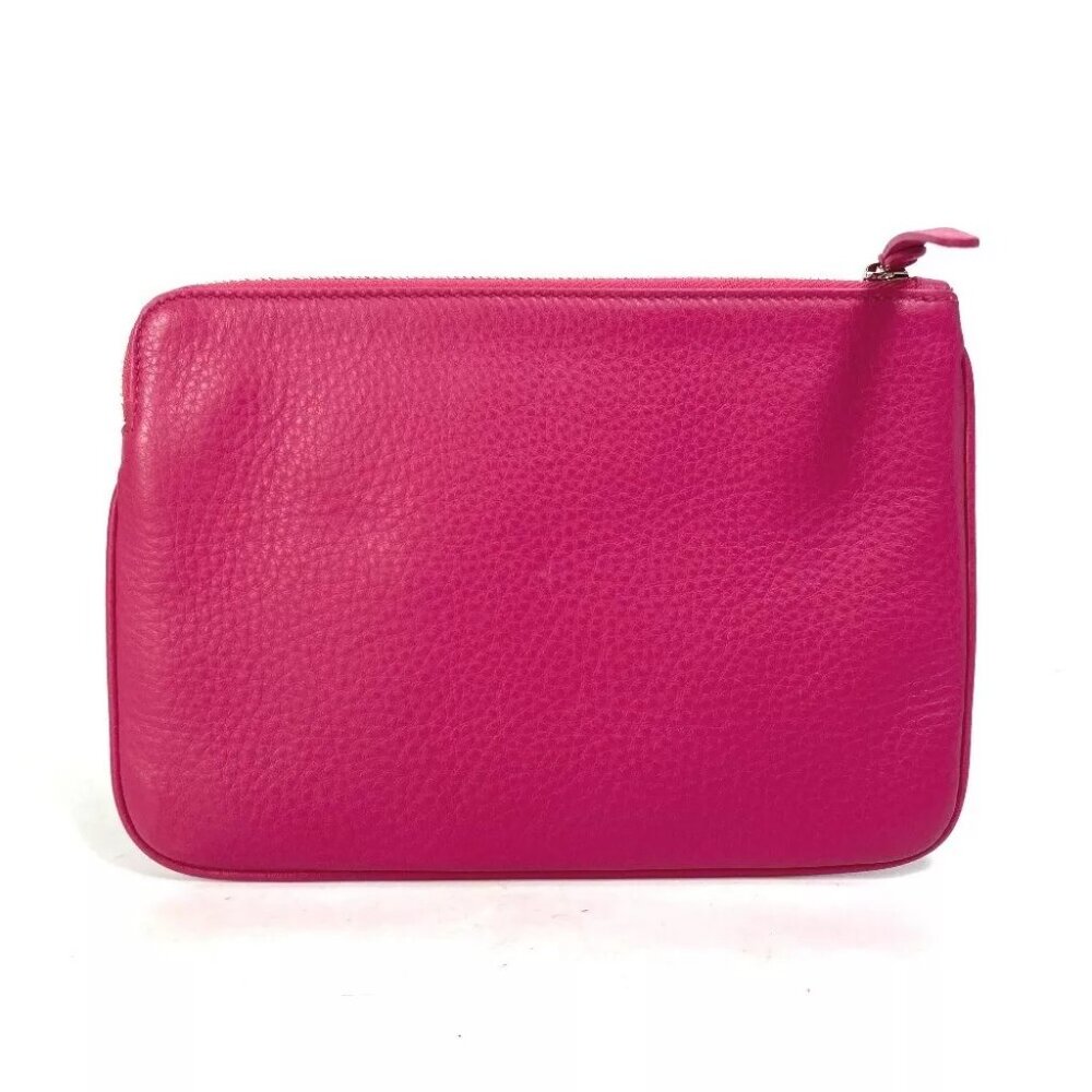 BALENCIAGA 492465 Logo Everyday Pouch M Bag Clutch bag Leather pink/Black - Picture 2 of 9